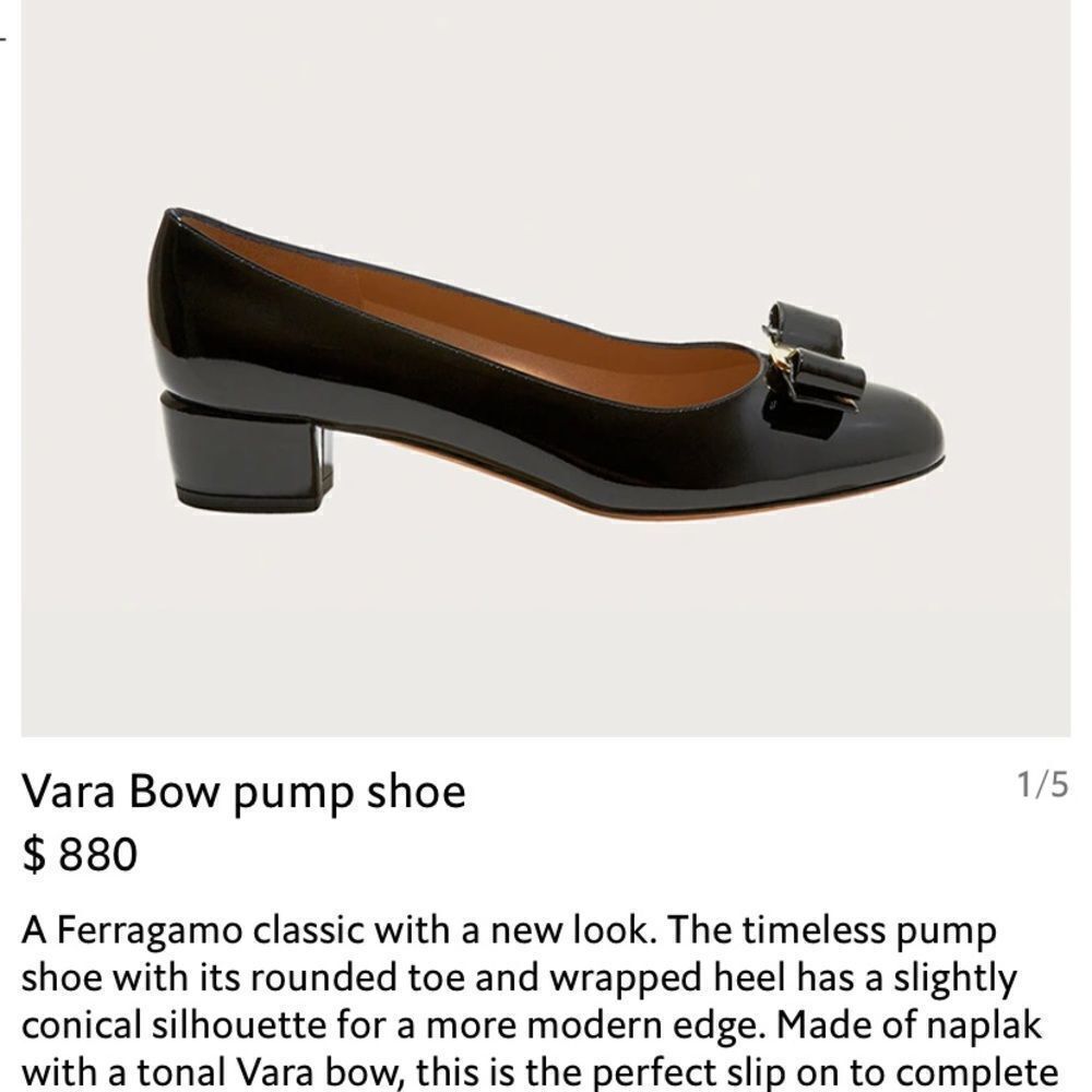 Ferragamo Vara Bow Pump Shoe Size 6.5